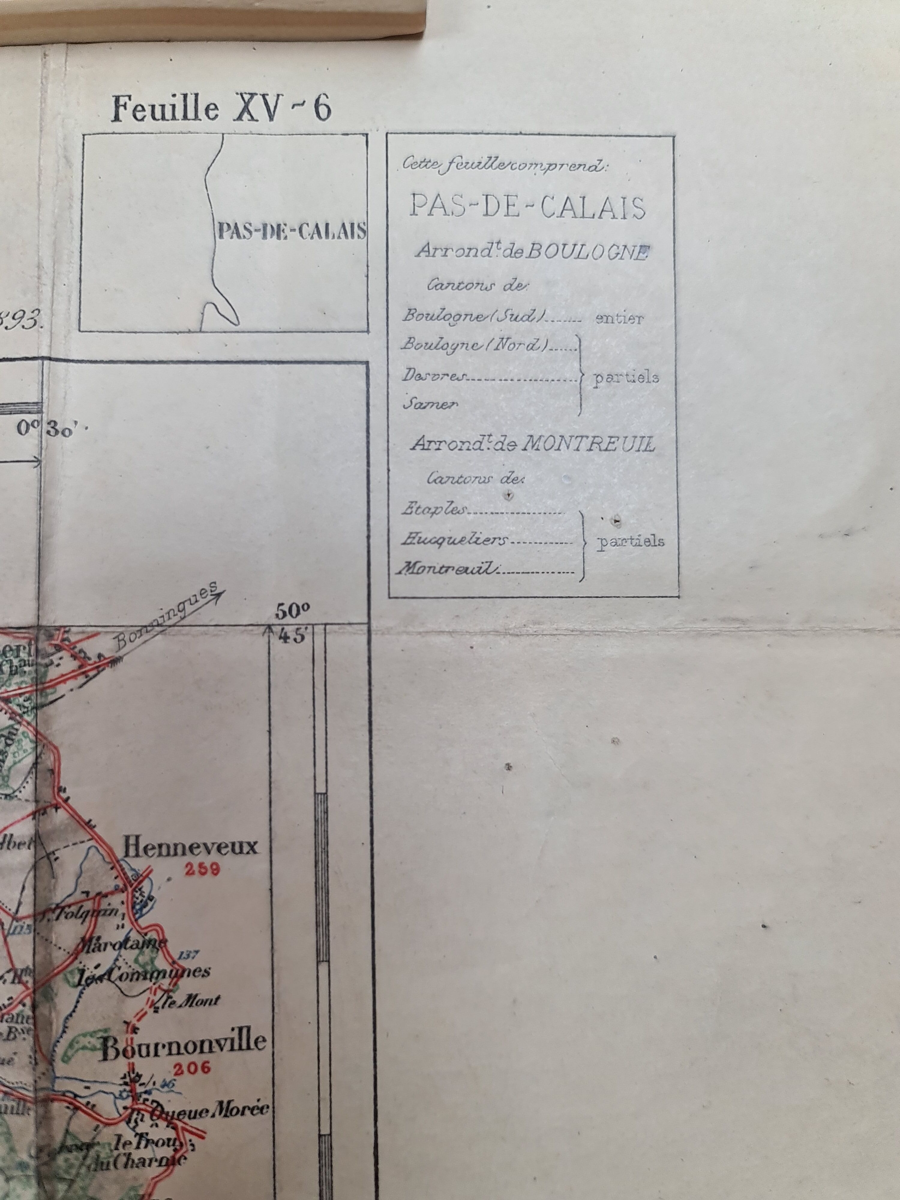Carte routière 1900