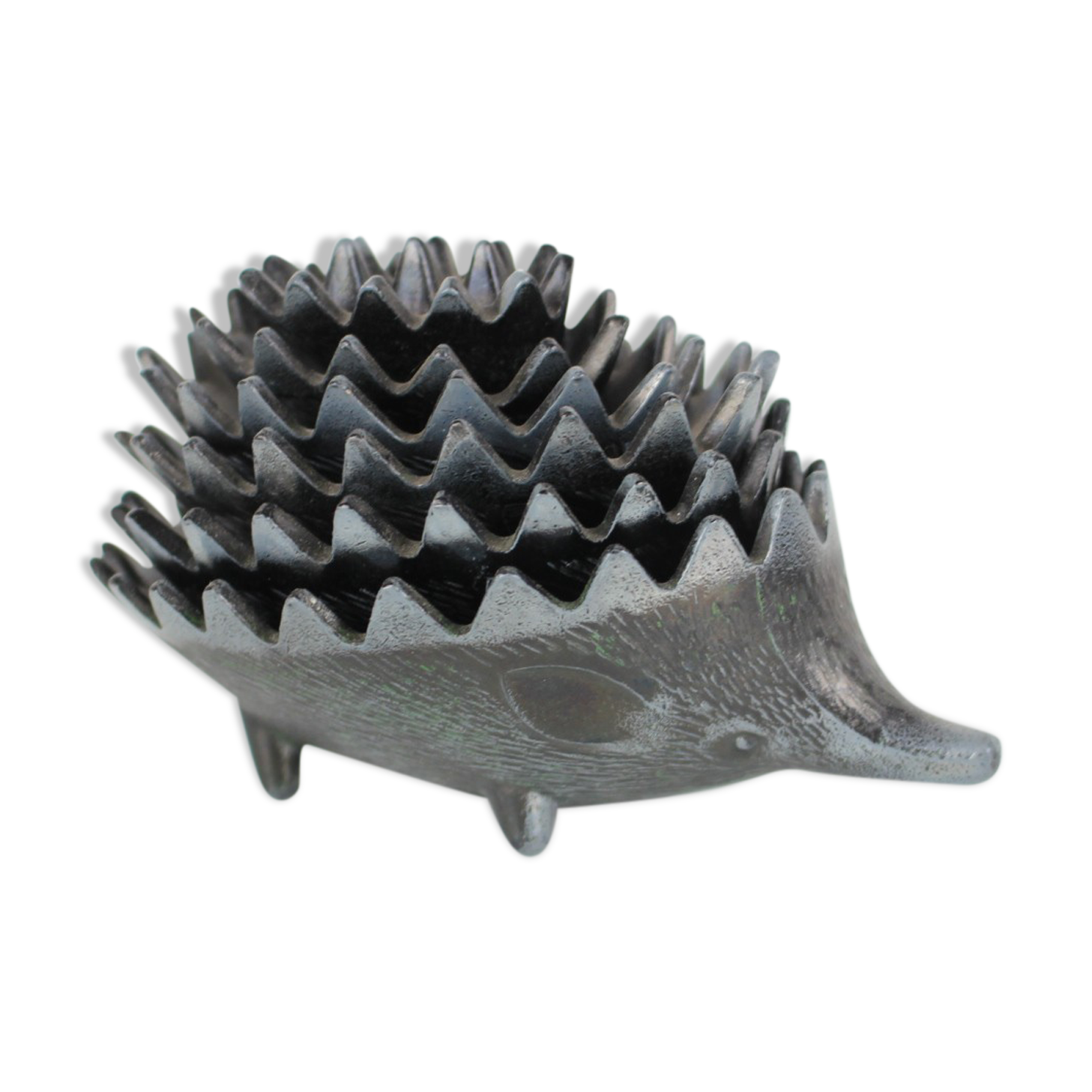 Mid-century metal ashtray in the shape of a hedgehog, 1960