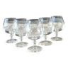 Lot 5 verres à Liqueur/Cognac en cristal taillé. Modèle Fleury/Cristal Arques. Motifs épis de blé