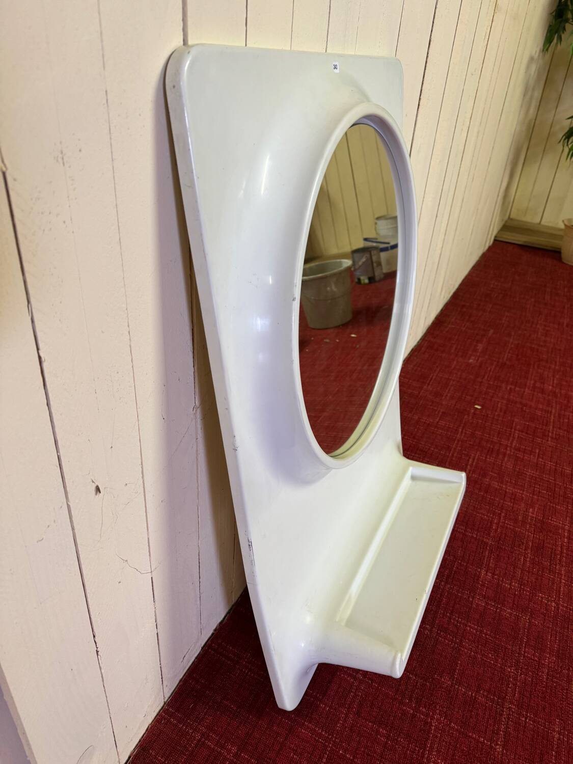 Mirror, wall-mounted with shelf