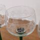 Set of 4 old Alsatian green stemmed wine glasses with vine decor engraved crystal arc