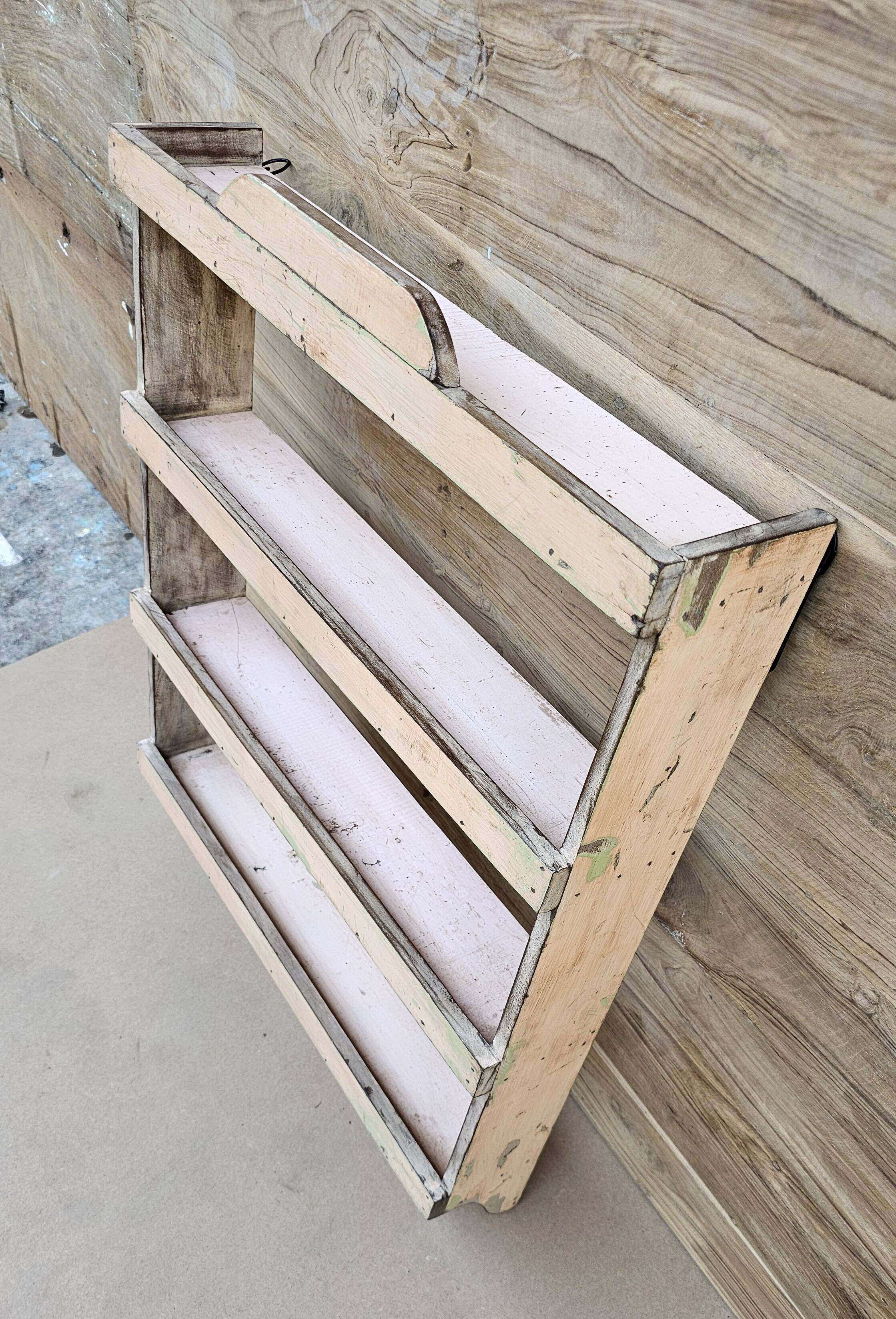Burmese teak wall shelf