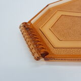 Art deco-era pressed glass tray