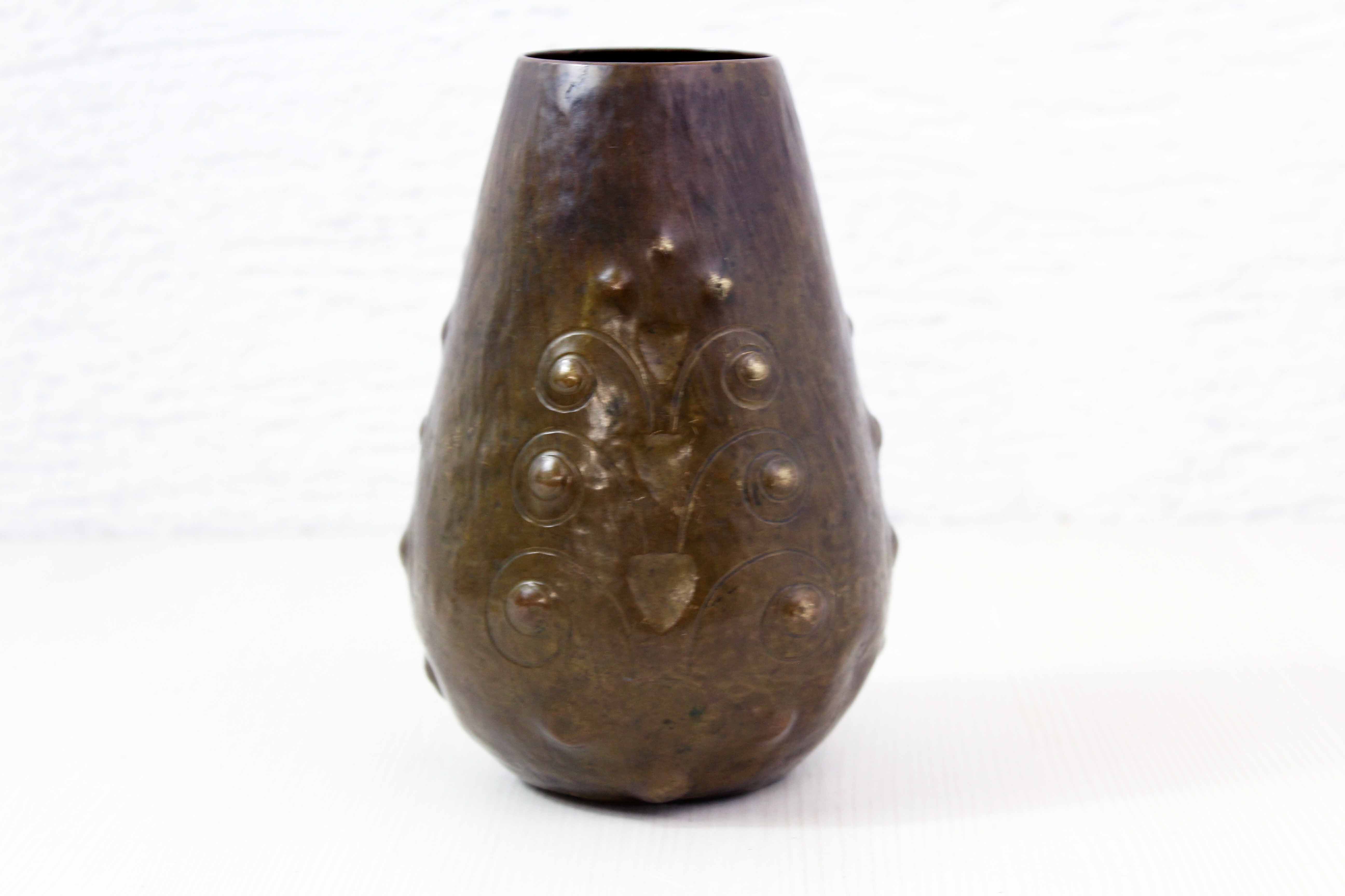 Art deco copper vase