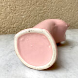 Vase baguier hand ceramic vintage pink 70s