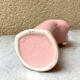 Vase baguier hand ceramic vintage pink 70s
