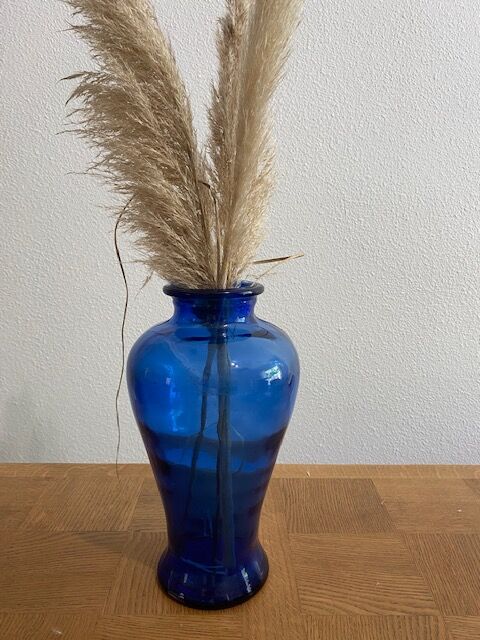 Blue glass vase