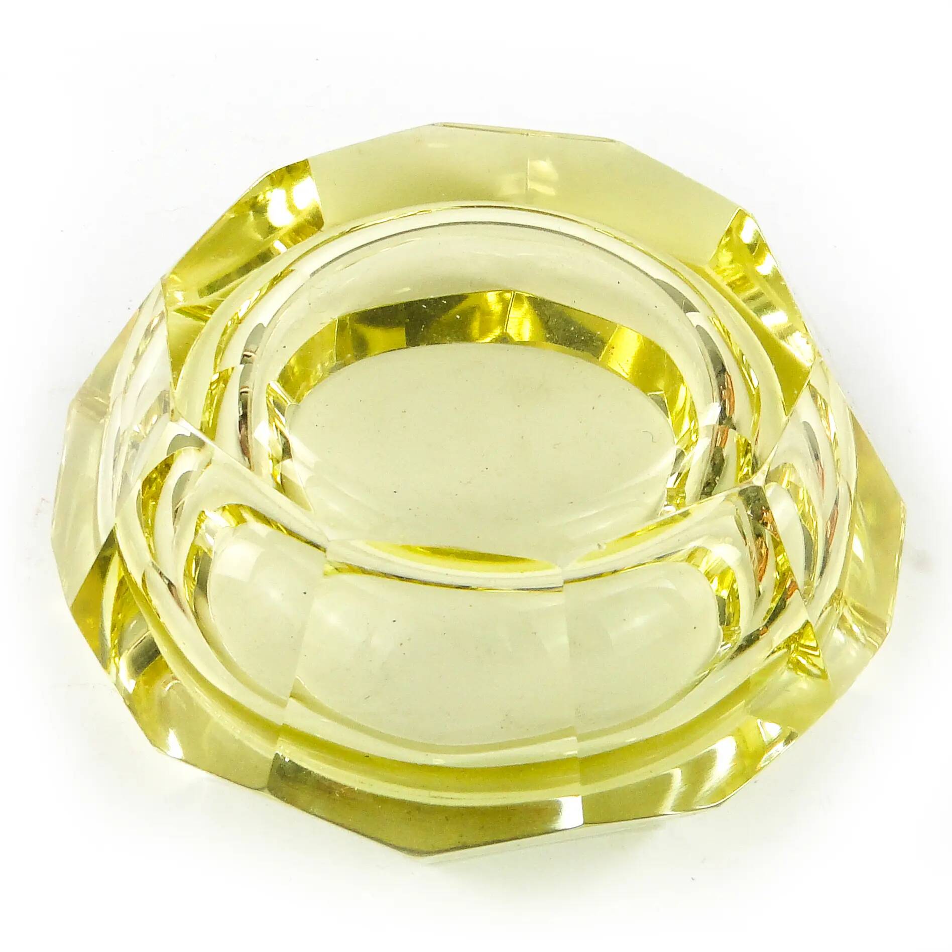Art Deco ashtray, crystal, Czechoslovakia, 1950s