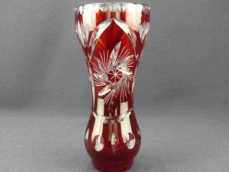 Cut crystal vase from Bohemia