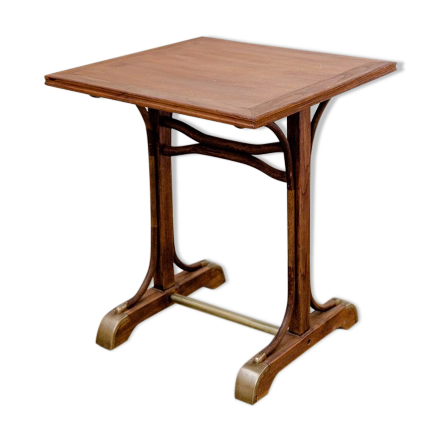 Curved wood bistro table