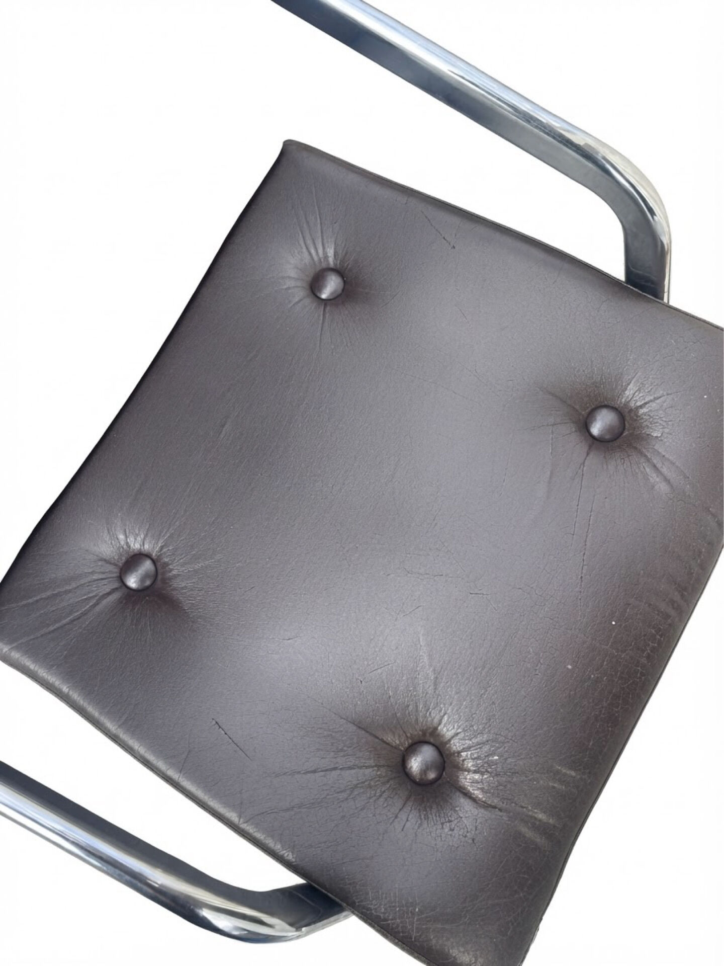 2 cantilever chairs with tubular chrome structure by Pierson of Fra
