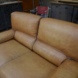 Contemporary brown vintage leather sofa
