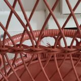 Terracotta rattan and wicker shelf
