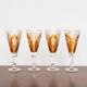 4 flûtes à champagne en cristal ciselé fleuri, 1950