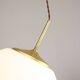Suspension italienne vintage en verre opalin et laiton
