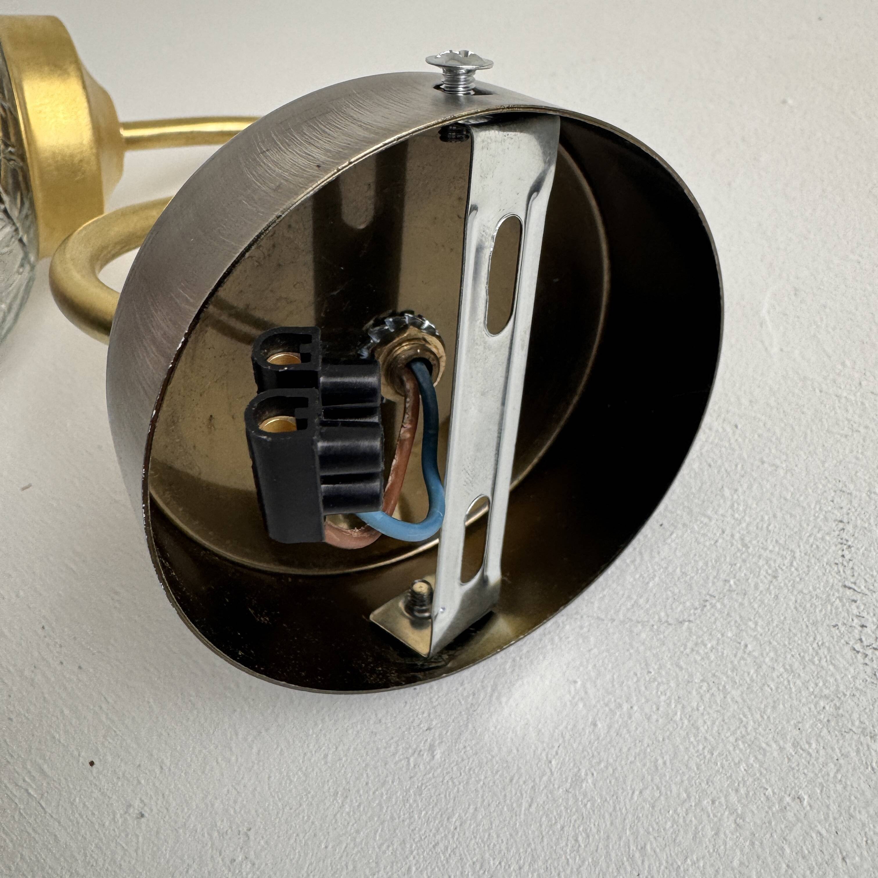 PAIR OF VINTAGE TEXTURED GLASS WALL LIGHTS