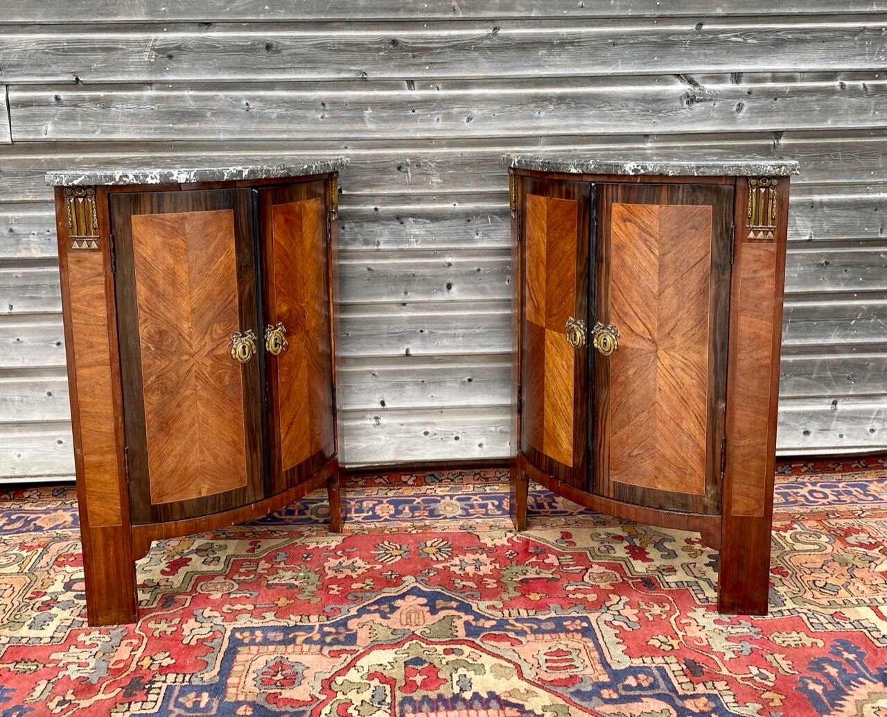 Pair of notches in marquetry style Louis XVI XIX century