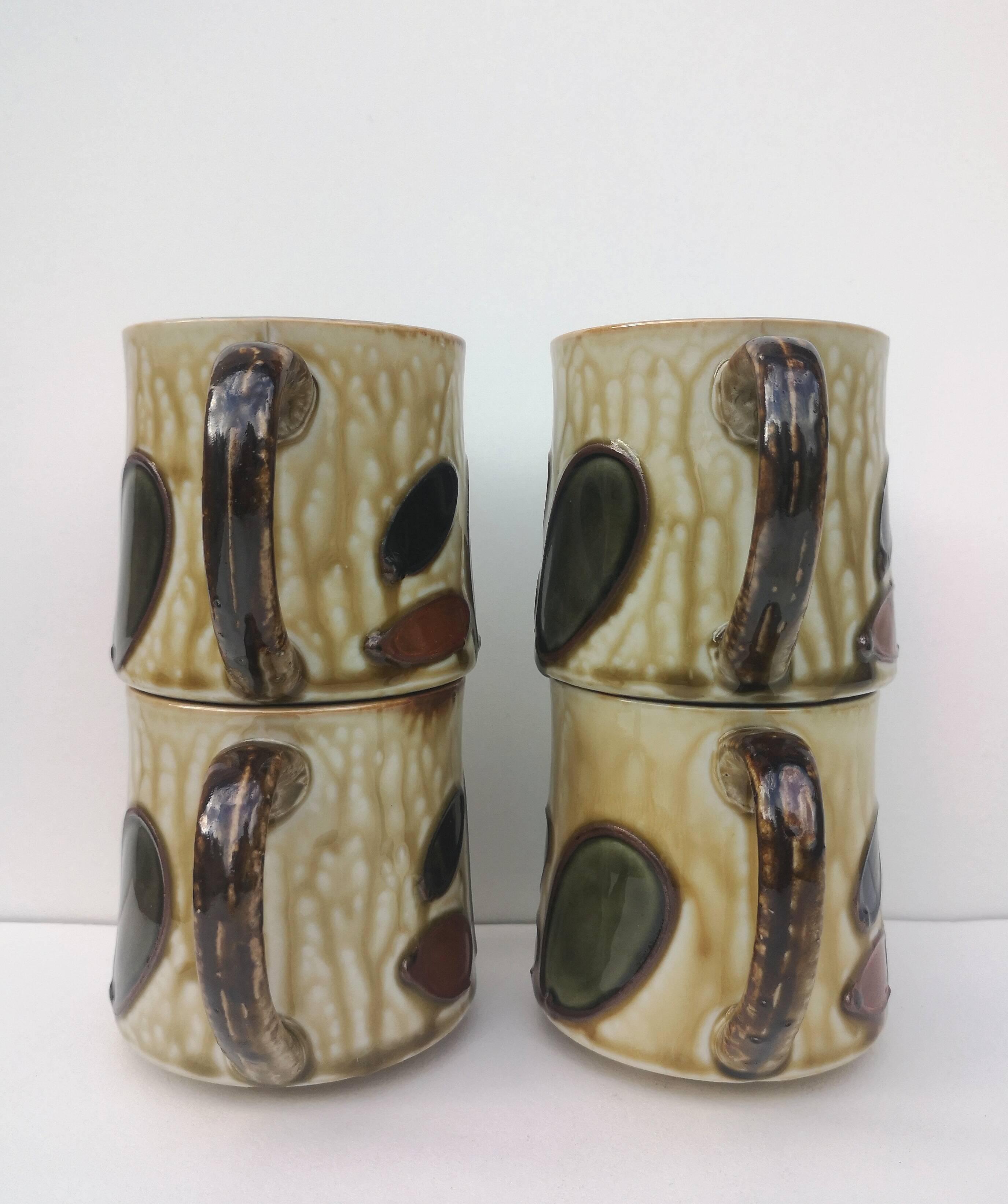 Set of 4 vintage ceramic mugs