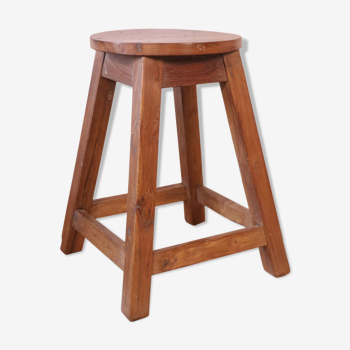 Old Burmese teak workshop stool