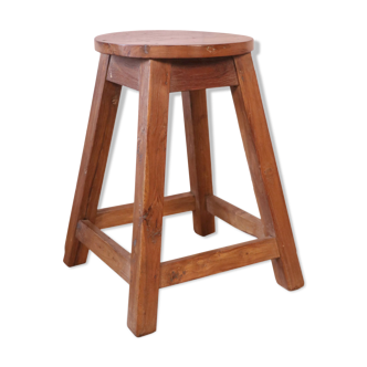 Tabouret d'atelier en teck birman