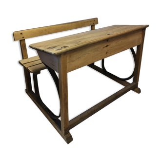 Double-wood school desk - metal 1920