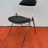 Chrome folding chair Souvignet from the 1970s