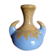 Vintage Alpho vase with beige flame blue ceramic handles