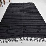Gray & black oversize hemp rug 316x204cm