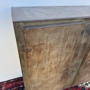 Workshop furniture in industrial style, patinated iron from the 1950s.