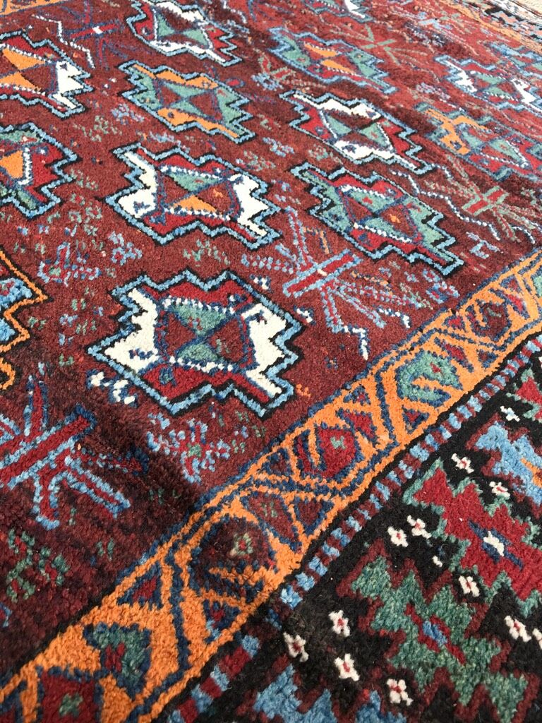 Tapis ancien Kurde Turquie laine fait main 112x200 cm