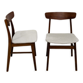 Lot de 2 chaises scandinaves en teck