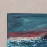 Original Mid Century Swedish Oil on Panel – “Waves” by Louis Zelig – Signed