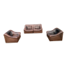 4 fauteuils modulaires Ds46 De Sede marron en cuir de buffle