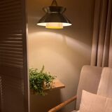 Vintage Danish chrome/ochre pendant - Doo Wop style lamp