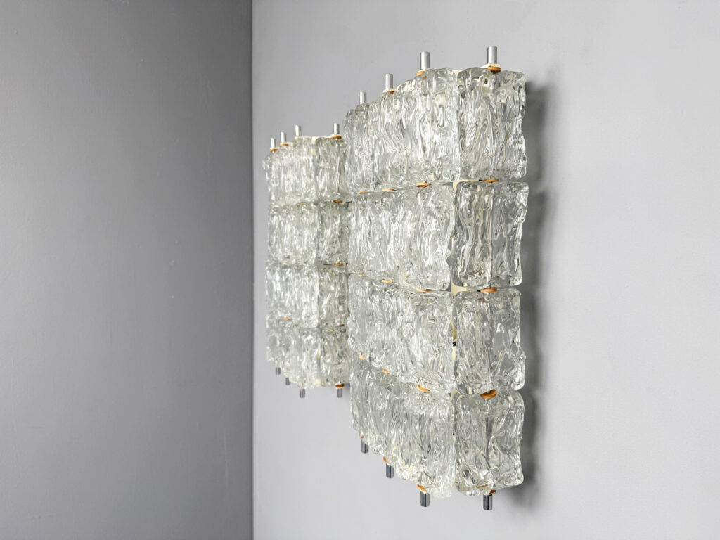 Pair of frosted glass wall sconces by Barovier & Toso, Italy, 1960s