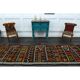1970s Vintage Turkish Oushak Handmade Wool Cotton Brown Runner Rug 95x367