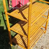 Seventies bamboo bookcase shelf