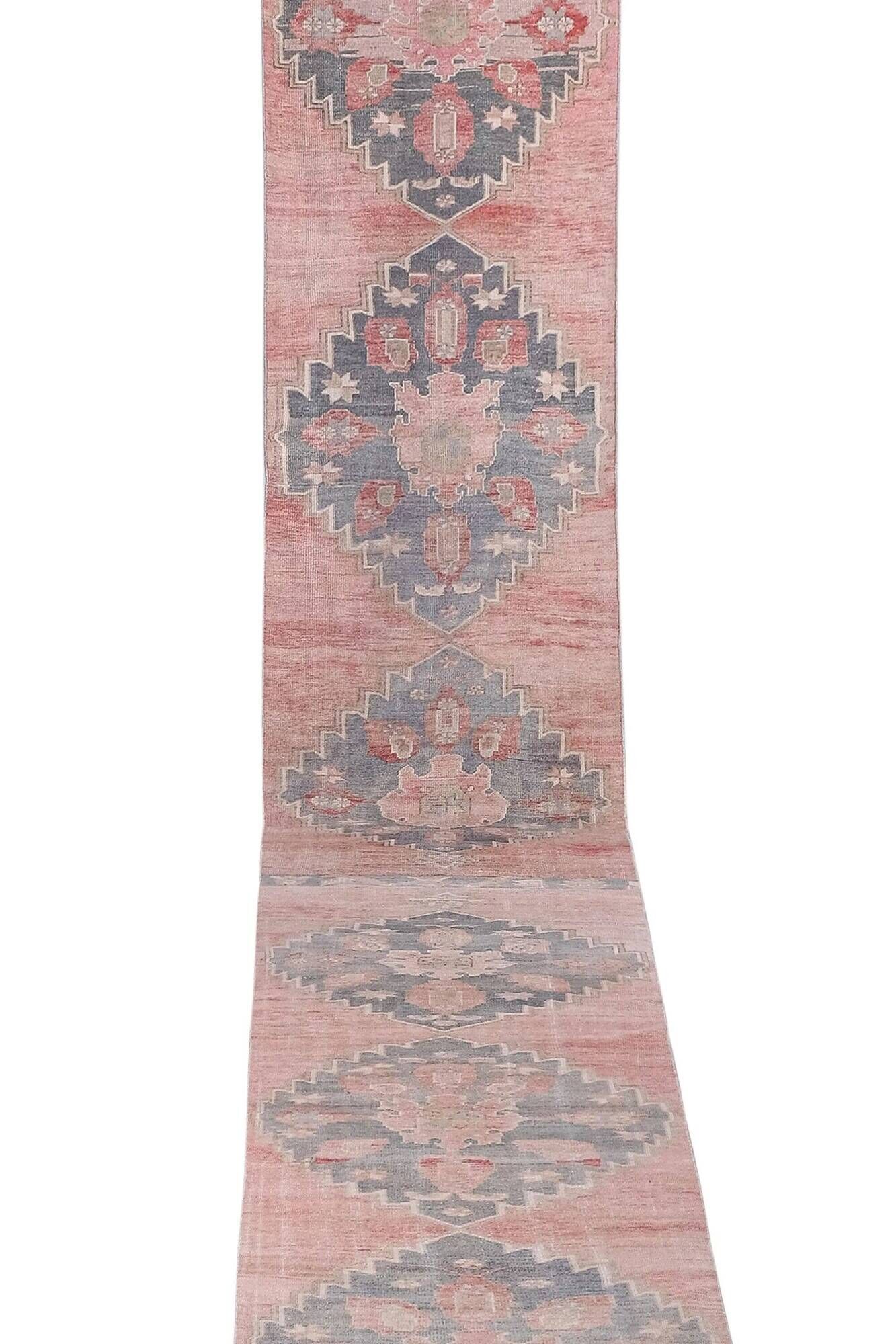 Vintage Turkish hallway rug 95x745 cm