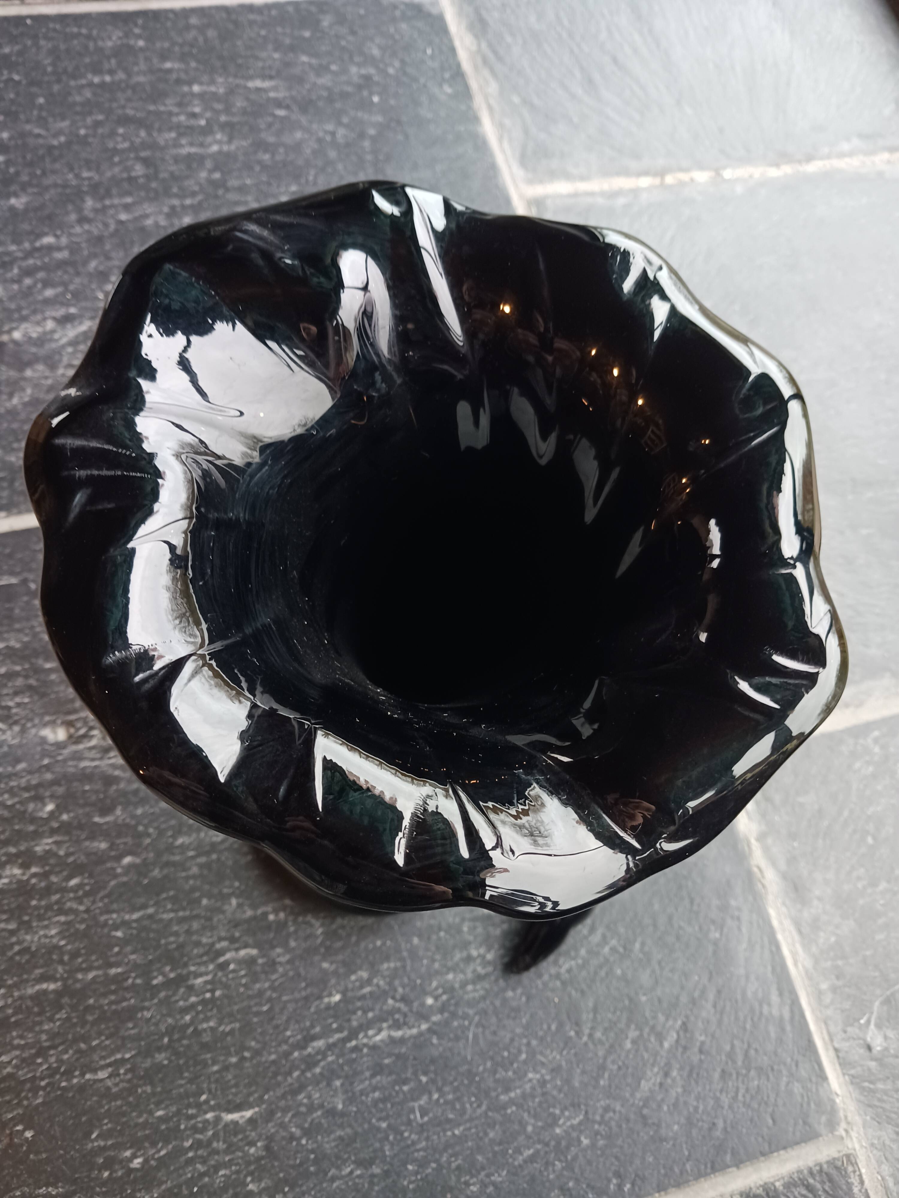 Black opaline vase