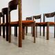 Set of 6 Girsberger Scandinavian style chairs from the 70s, vintage, solid wood, original fabric