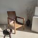 Fauteuil en bois naturel (teck) design minimaliste