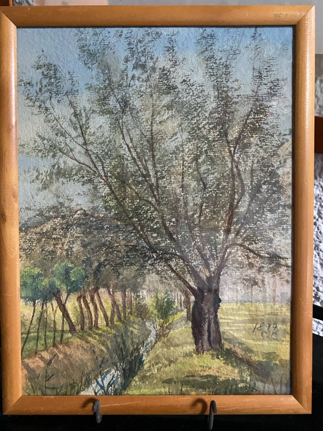Signed watercolor dated 1894 landscape