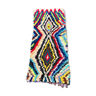 Azilal vintage wool and handmade cotton rug 75x180 cm