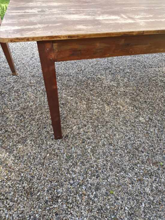 Old farm table in fir and oak