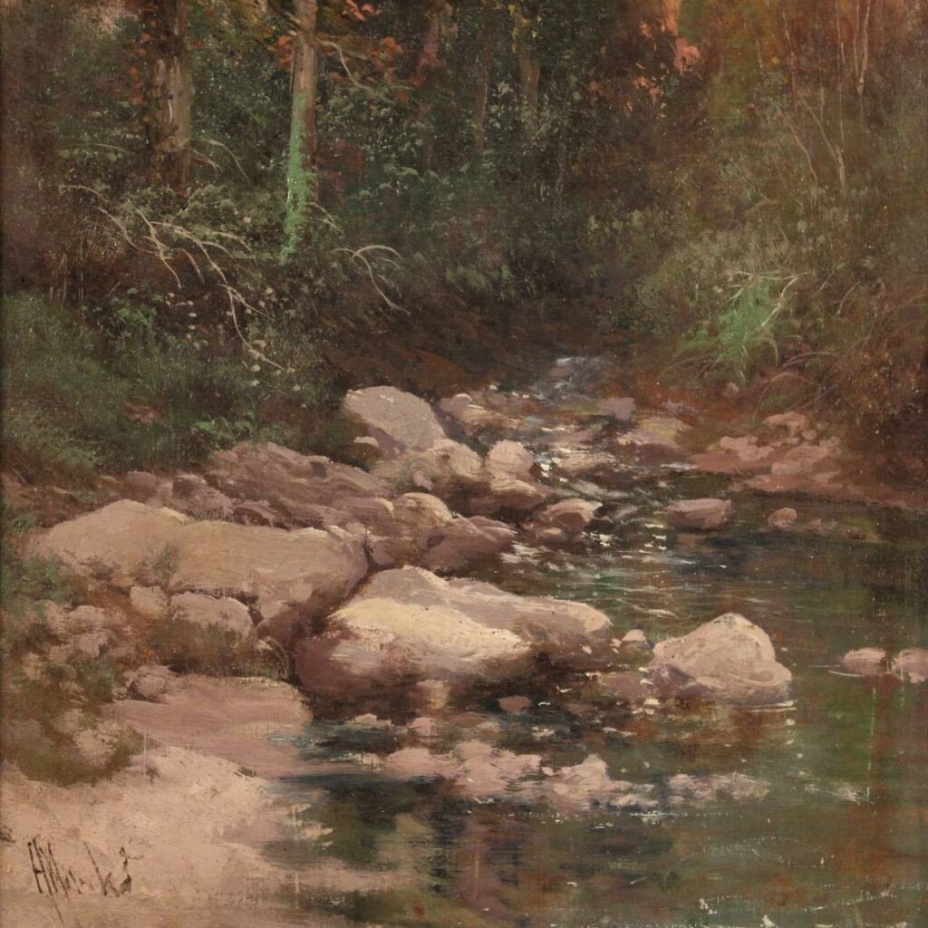 Signed Marko painting Impressionist landscape from the 19th century