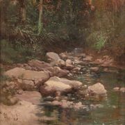 Peinture impressionniste de paysage signée Marko, 19ème siècle