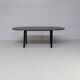 80s rounded metal and wooden dining table