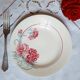 Old mismatched earthenware dinner plates