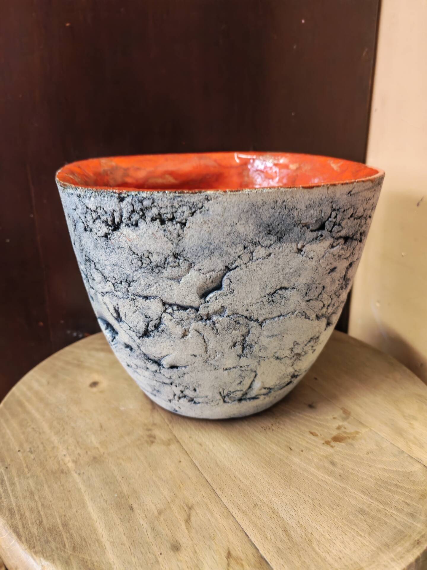 Brutalist terracotta plant pot