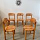 Lot de 5 chaises en pin massif design scandinave Reiner Daumiller vintage années 70